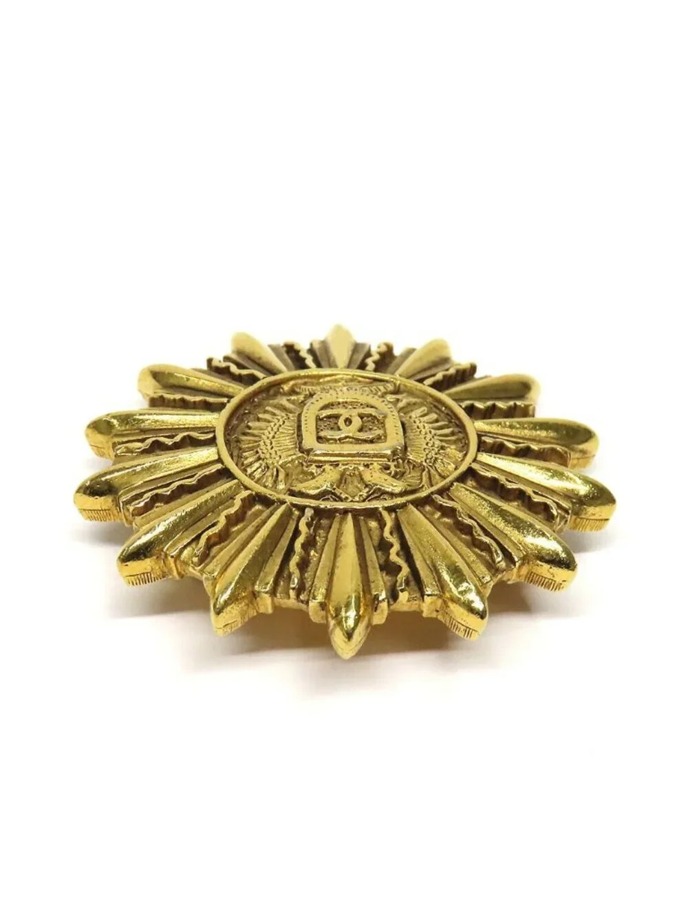 Chanel CC Logo Brooch Vintage Gold